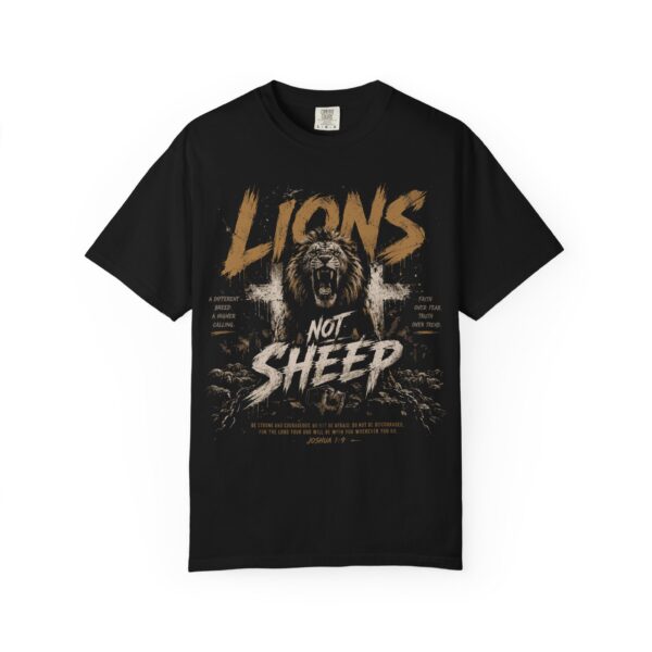 Lions Not Sheep T-Shirt - Bold Lion Graphic Tee for Leaders & Rebels