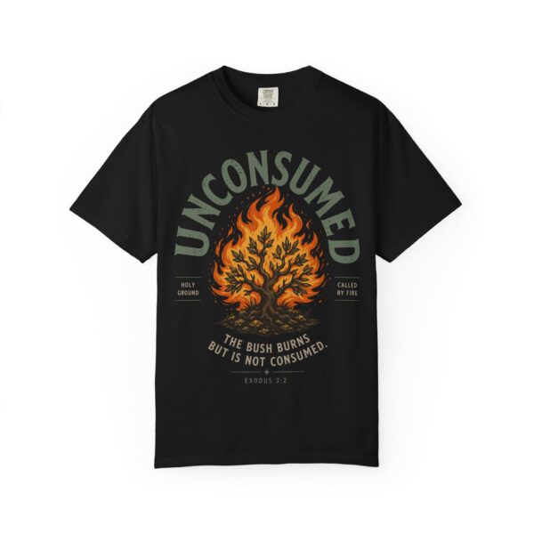 12346574754881895610_2048.jpeg T-Shirt - "Unconsumed" Burning Bush Graphic Tee (The Bush Burns But Is Not Consumed)