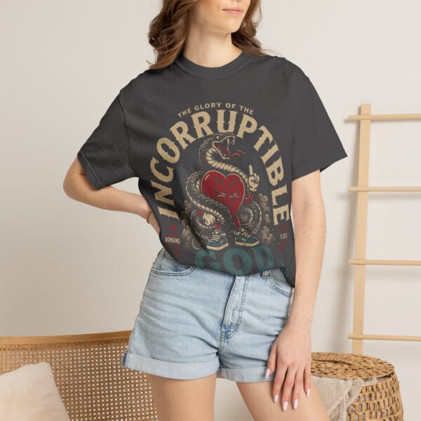 1254357749062779950_2048.jpeg Incorruptible God T-Shirt - Faith Vintage Graphic Tee (Romans 1:23)