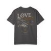 Love Thy Enemy T-shirt - Graphic Garment-Dyed Tee with Dark Cross & Snake Design