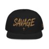 Snapback Hat - Embroidered 'SAVAGE' Gold Leopard Logo Streetwear Cap