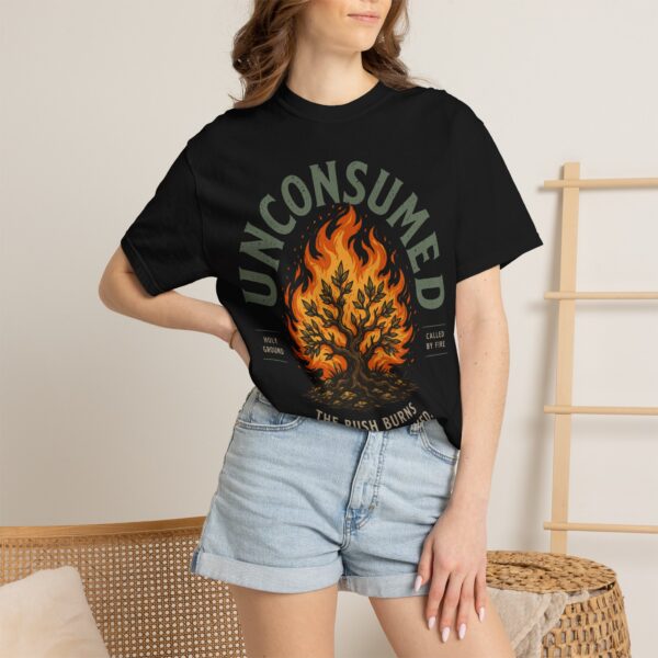 13280101537678564441_2048.jpeg T-Shirt - "Unconsumed" Burning Bush Graphic Tee (The Bush Burns But Is Not Consumed)
