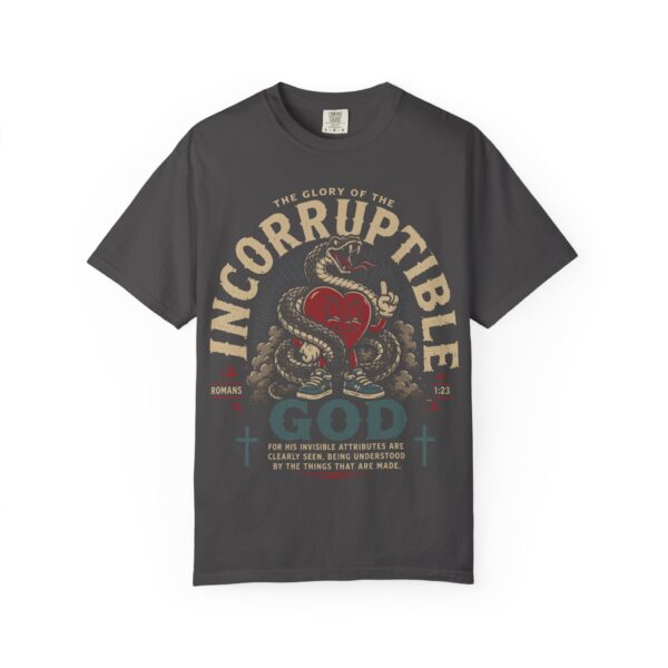 1510676435632480672_2048.jpeg Incorruptible God T-Shirt - Faith Vintage Graphic Tee (Romans 1:23)