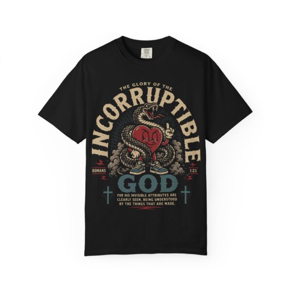 17204703209463595560_2048.jpeg Incorruptible God T-Shirt - Faith Vintage Graphic Tee (Romans 1:23)