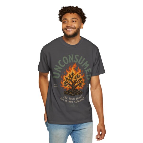 1769194657501848853_2048.jpeg T-Shirt - "Unconsumed" Burning Bush Graphic Tee (The Bush Burns But Is Not Consumed)