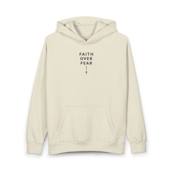 17799458773741618465_2048-1.jpeg Faith Over Fear Hoodie - Minimal Pullover with Cross