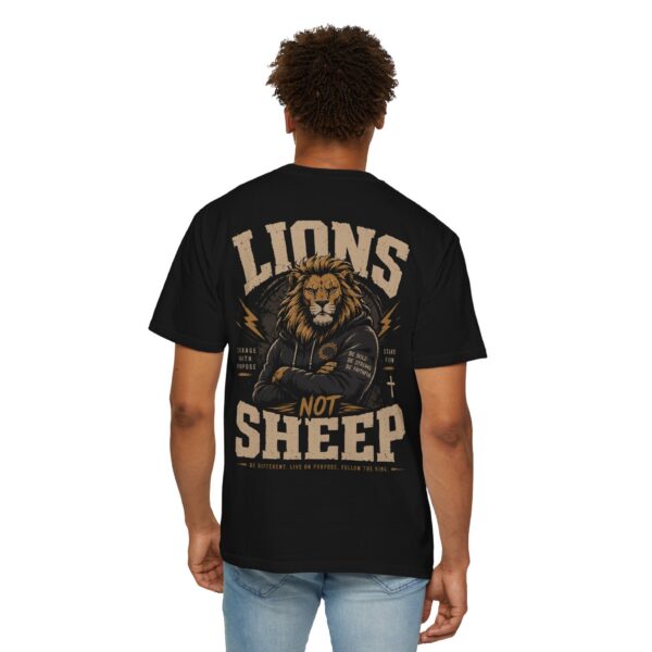 Lions Not Sheep T-Shirt - Vintage Lion Cross Graphic