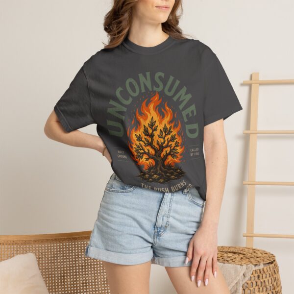 605633394660207578_2048.jpeg T-Shirt - "Unconsumed" Burning Bush Graphic Tee (The Bush Burns But Is Not Consumed)