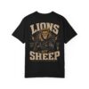 Lions Not Sheep T-Shirt - Vintage Lion Cross Graphic