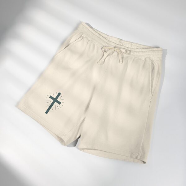 Fleece Sweat Shorts — Minimal Radiant Cross Christian Lounge Shorts