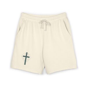 Fleece Sweat Shorts — Minimal Radiant Cross Christian Lounge Shorts