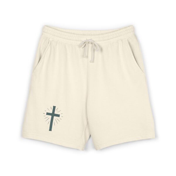 Fleece Sweat Shorts — Minimal Radiant Cross Christian Lounge Shorts